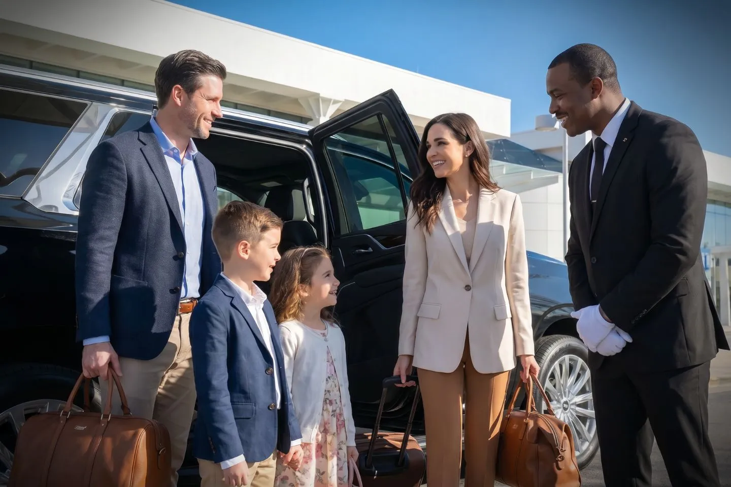 Greenville-Spartanburg International (GSP) Airport Car Service Black Cadillac Escalade chauffeured car at Greenville Spartanburg International airport for ride to Michelin North America headquarters