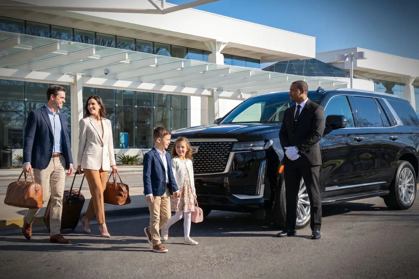 Greenville-Spartanburg International (GSP) Airport Car Service Premium Cadillac Escalade providing GSP airport car service to BMW Manufacturing plant in Spartanburg