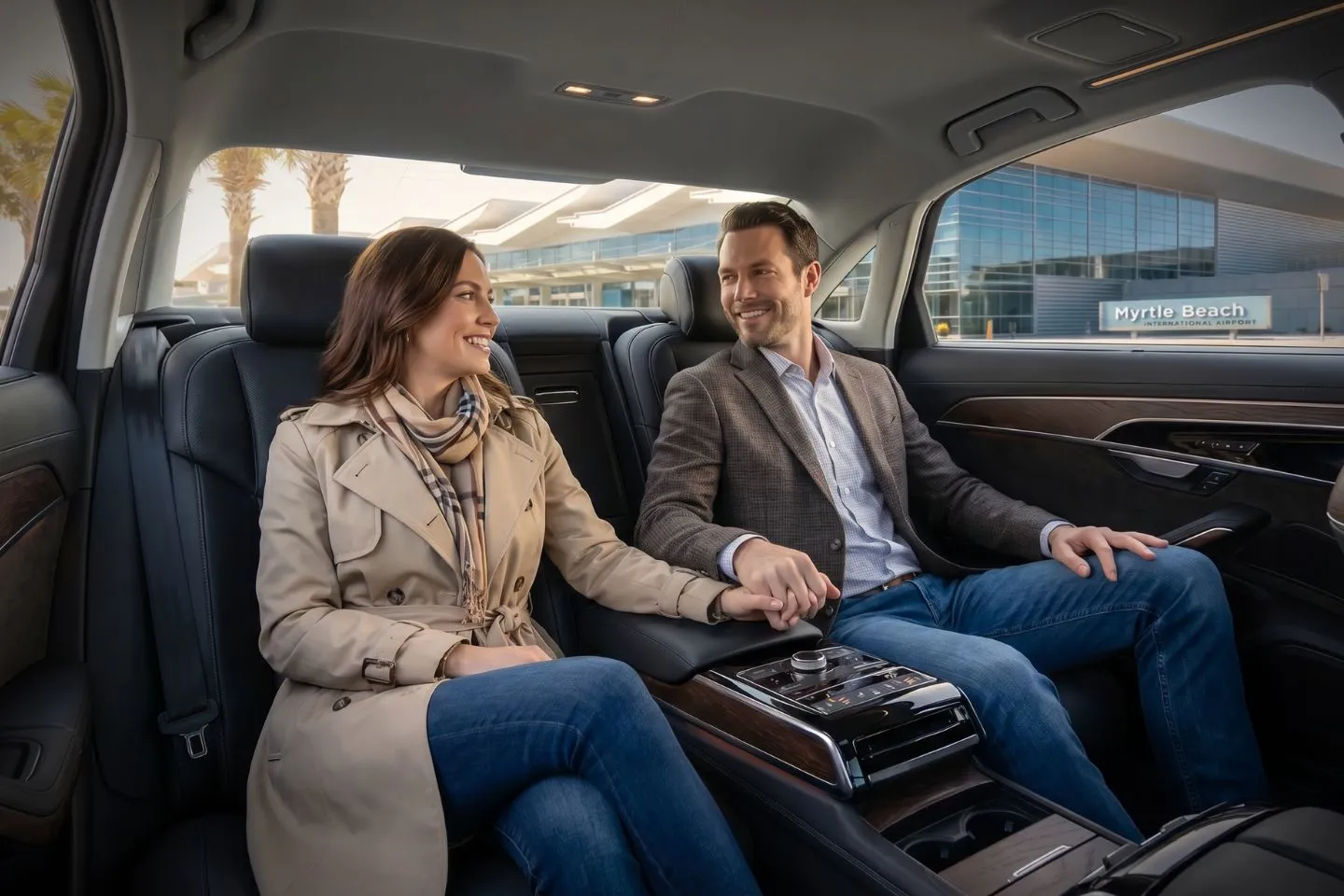 Myrtle Beach International (MYR) Airport Car Service Mercedes Benz S Class offering MYR airport transportation to Grand Strand golf courses and Caledonia Golf