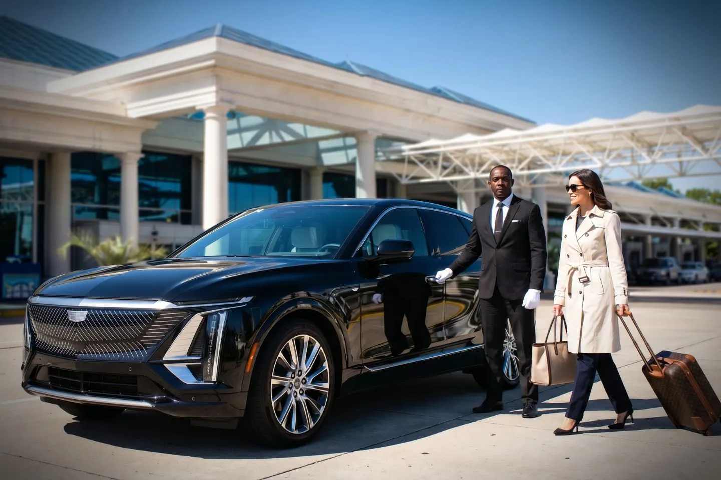 Columbia Metropolitan (CAE) Airport Car Service Union Limousine chauffeur greeting USC Gamecocks parent at CAE Columbia Metropolitan airport baggage claim