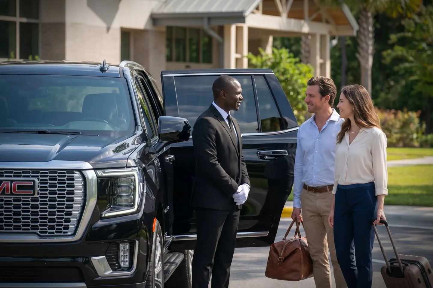 Hilton Head Island (HHH) Airport Car Service remium Cadillac Escalade providing Hilton Head HHH airport car service to Sea Pines Resort and Harbour Town