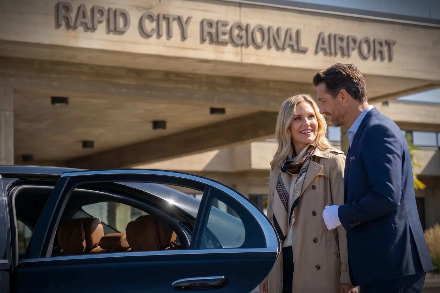 Rapid City Regional (RAP) Airport Car Service Premium Cadillac Escalade providing Rapid City RAP airport car service to Mount Rushmore National Memorial