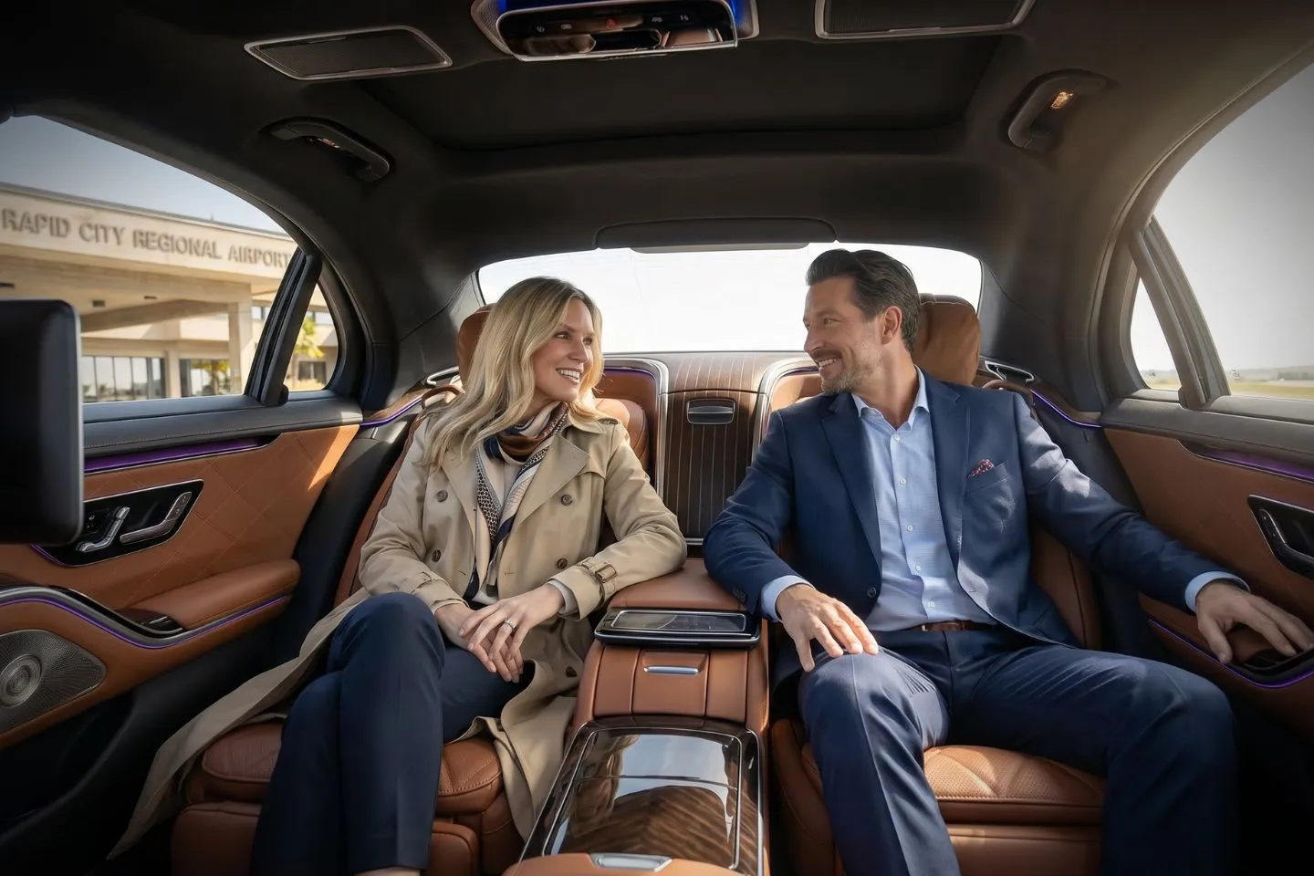 Rapid City Regional (RAP) Airport Car Service Mercedes Benz S Class offering Rapid City RAP airport transportation to Crazy Horse Memorial and Custer State Park