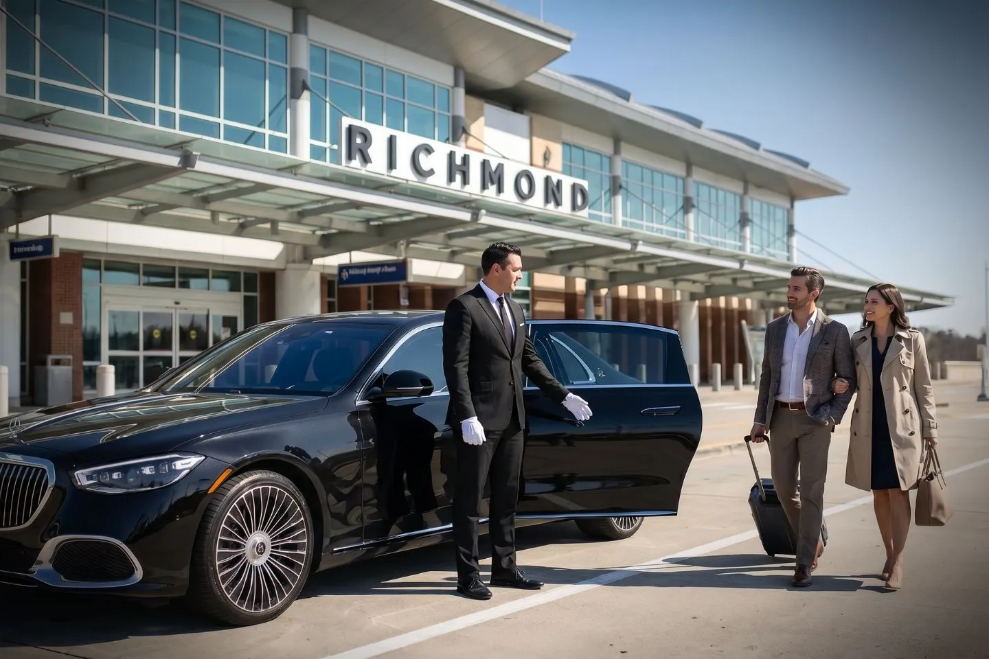 Richmond International (RIC) Airport Car Service Sprinter van for group transfers from Richmond Airport to VCU campus and medical center