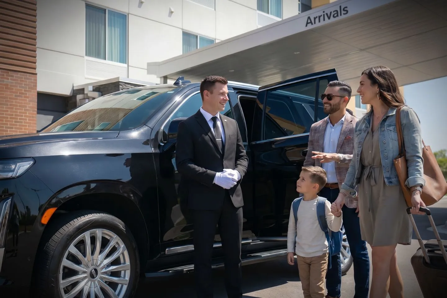 Aberdeen Regional (ABR) Airport Car Service Premium Cadillac Escalade providing Aberdeen ABR airport car service to Northern State University and downtown Aberdeen