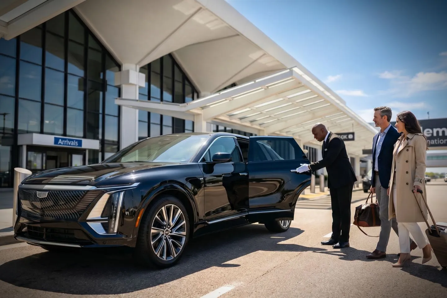 Memphis International (MEM) Airport Car Service Union Limousine chauffeur greeting FedEx executive at MEM Memphis International airport baggage claim