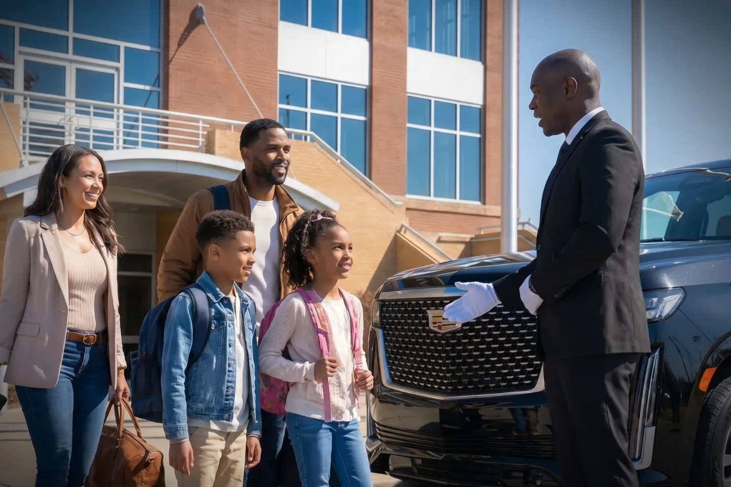 Smyrna/Rutherford County (MQY) Airport Car Service Premium Cadillac Escalade providing Smyrna MQY airport car service to Nissan Smyrna Vehicle Assembly Plant