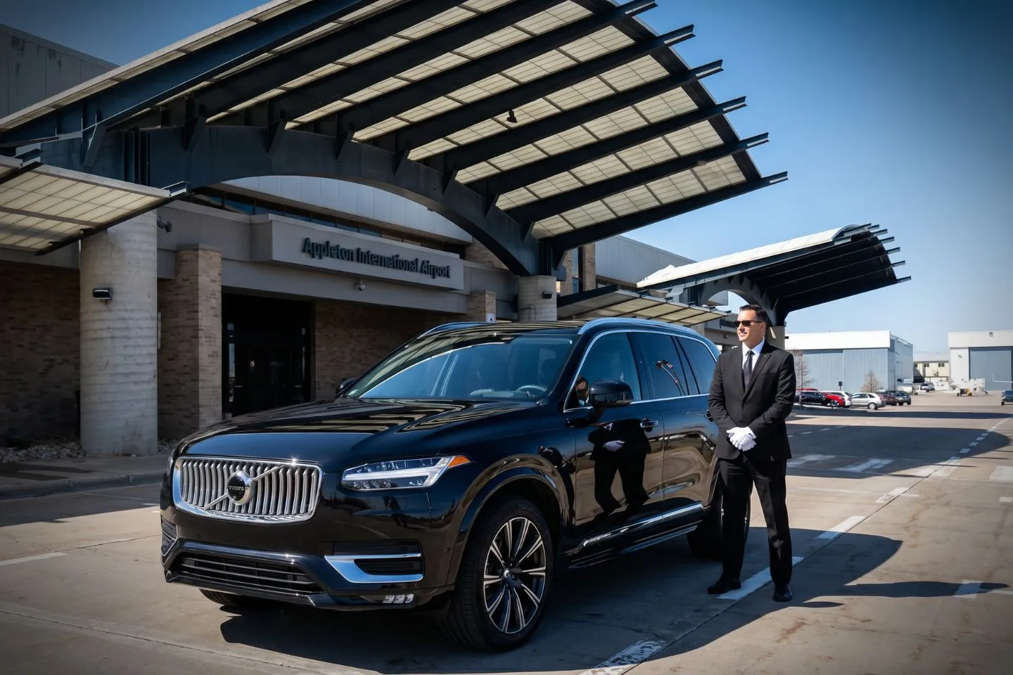 Appleton International (ATW) Airport Car Service Premium SUV ready for ATW airport pickup near downtown Appleton and Fox River