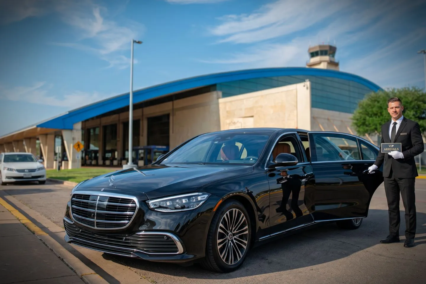 Laredo International (LRD) Airport Car Service Premium SUV ready for LRD airport pickup near downtown Laredo and Mexico border