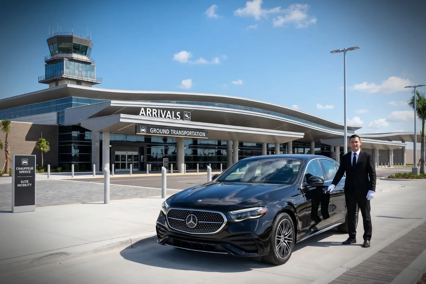 Brownsville South Padre Island International (BRO) Airport Car Service Premium SUV ready for BRO airport pickup near South Padre Island beaches and SpaceX Boca Chica