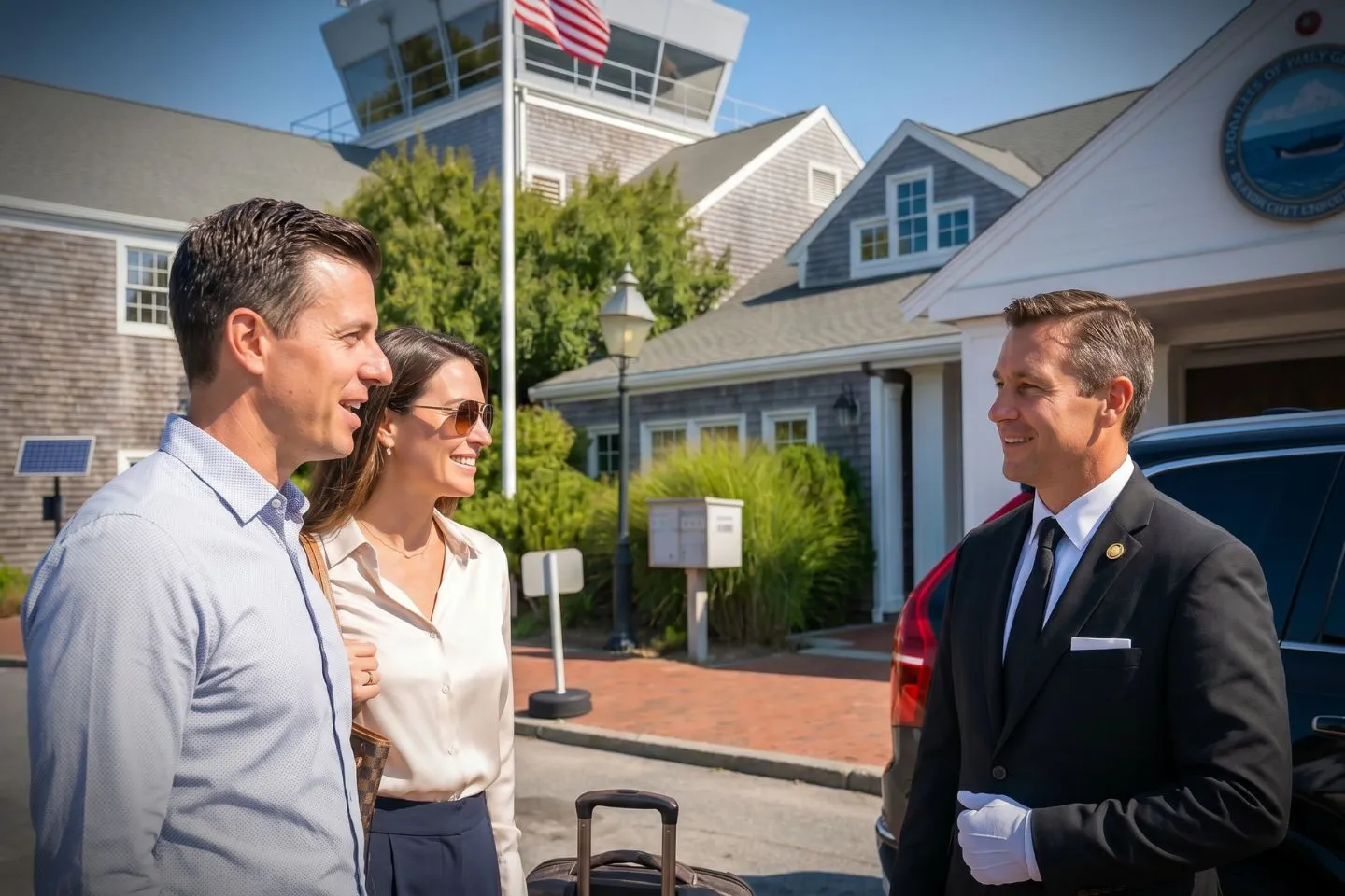 Nantucket Memorial (ACK) Airport Car Service Premium Cadillac Escalade providing Nantucket ACK airport car service to downtown Nantucket and Main Street cobblestones