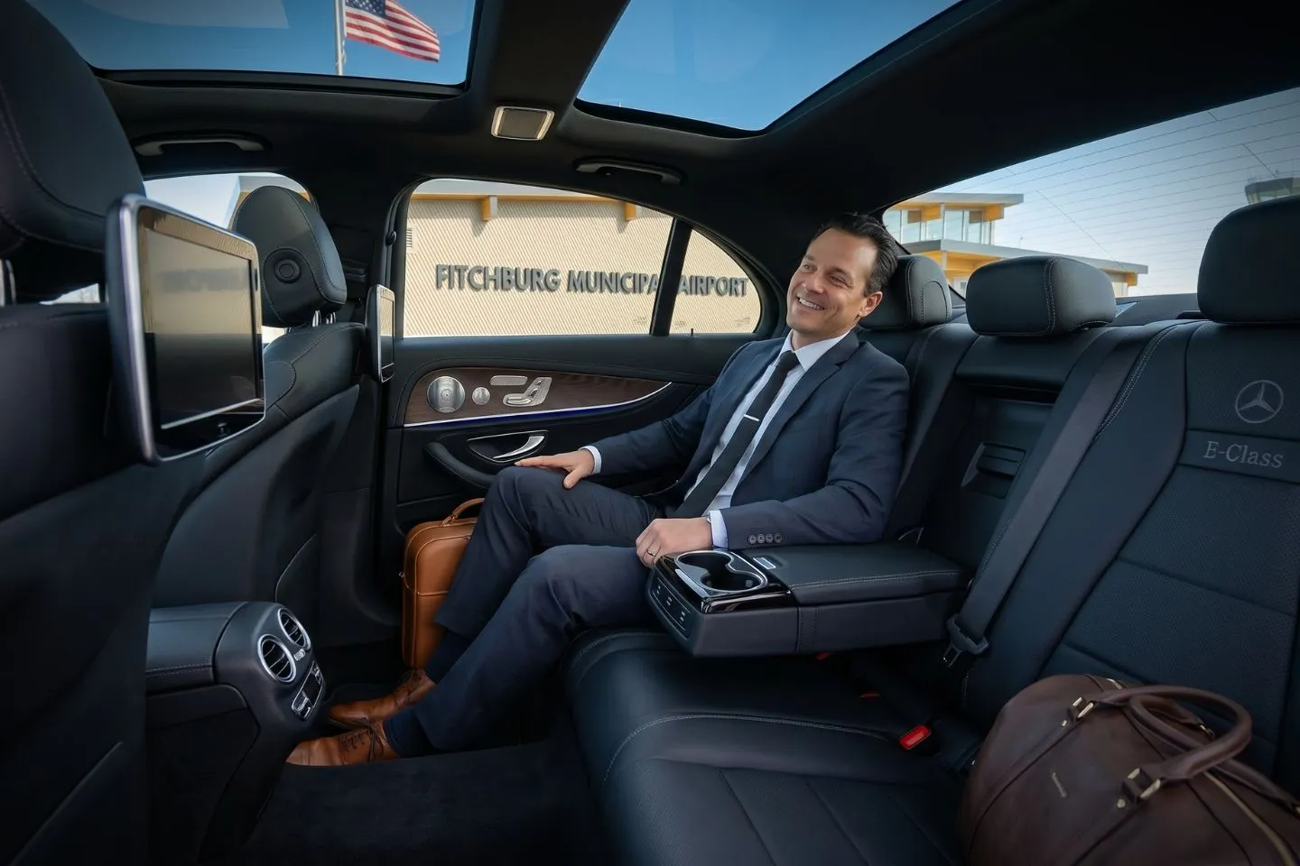 Fitchburg Municipal (FIT) Airport Car Service Mercedes Benz S Class offering Fitchburg FIT airport transportation to Wachusett Mountain Ski Area in Princeton