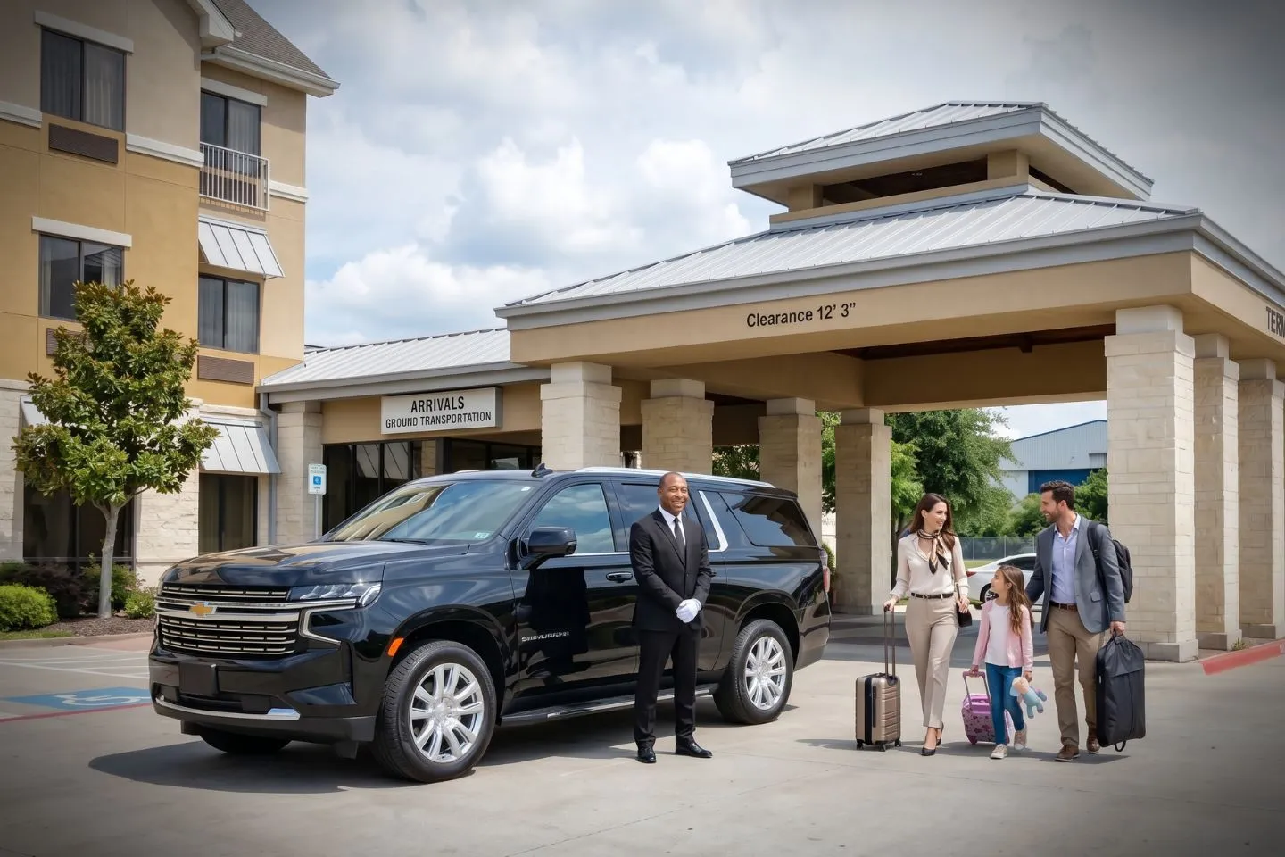 McKinney National (TKI) Airport Car Service Sprinter van for group transfers from McKinney National to downtown McKinney Town Square