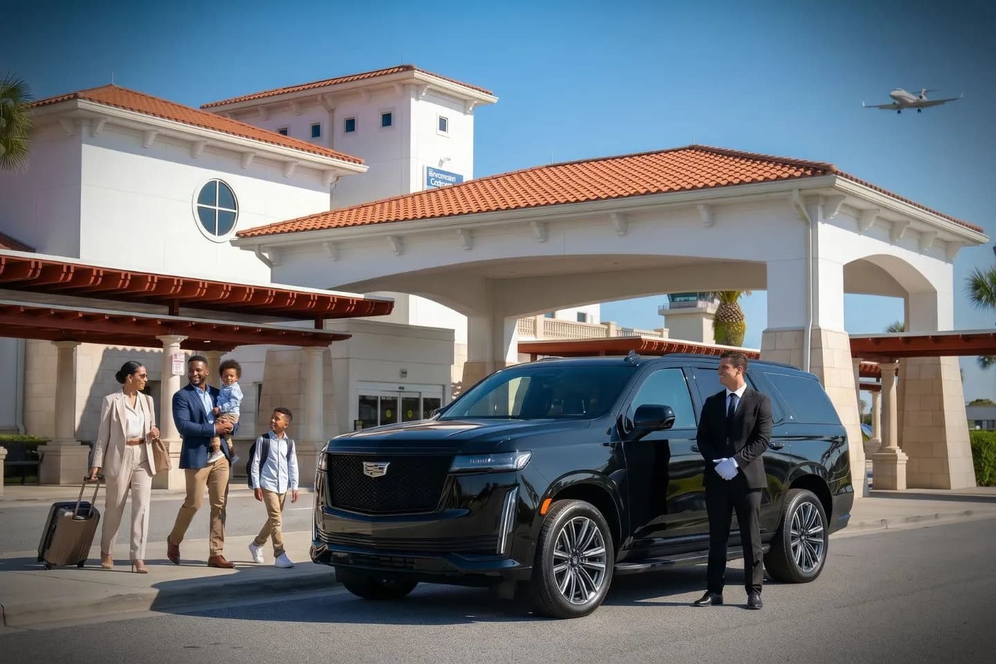 Brunswick Golden Isles (BQK) Airport Car Service Union Limousine chauffeur greeting Sea Island Cloister guest at BQK Brunswick Golden Isles airport baggage claim