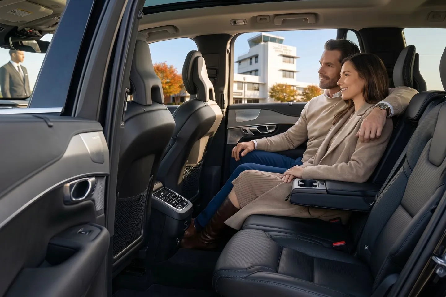 Fulton County Brown Field (FTY) Airport Car Service Mercedes Benz S Class offering Fulton County FTY airport transportation to Tyler Perry Studios and the Atlanta Westside