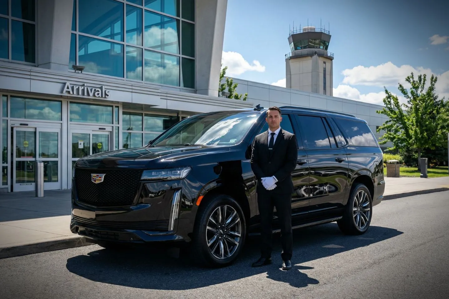 Spokane International (GEG) Airport Car Service Premium SUV ready for GEG airport pickup near downtown Spokane and Riverfront Park