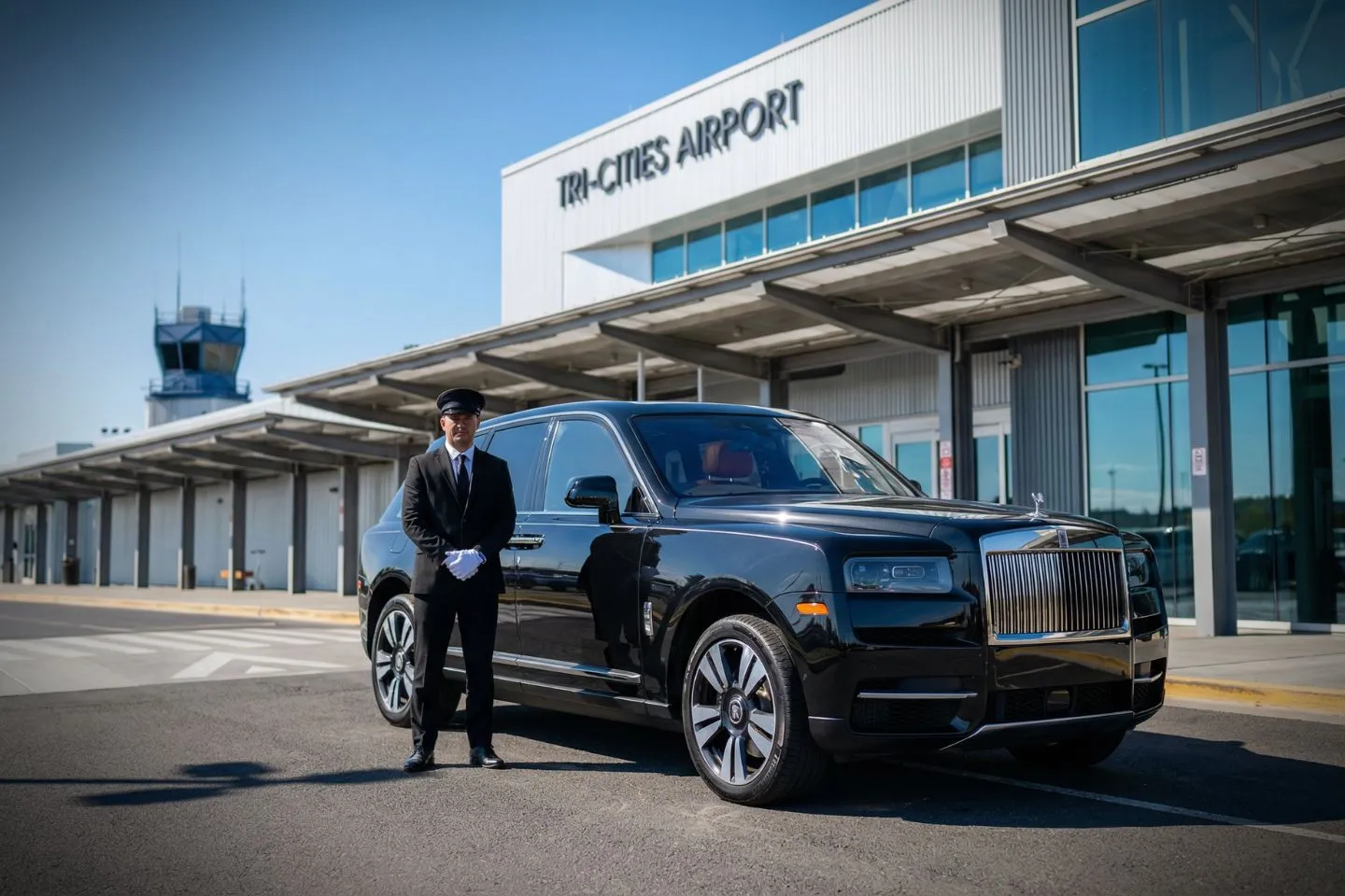 Tri Cities Pasco/Kennewick/Richland (PSC) Airport Car Service Premium SUV ready for PSC airport pickup near Hanford Nuclear Reservation and PNNL