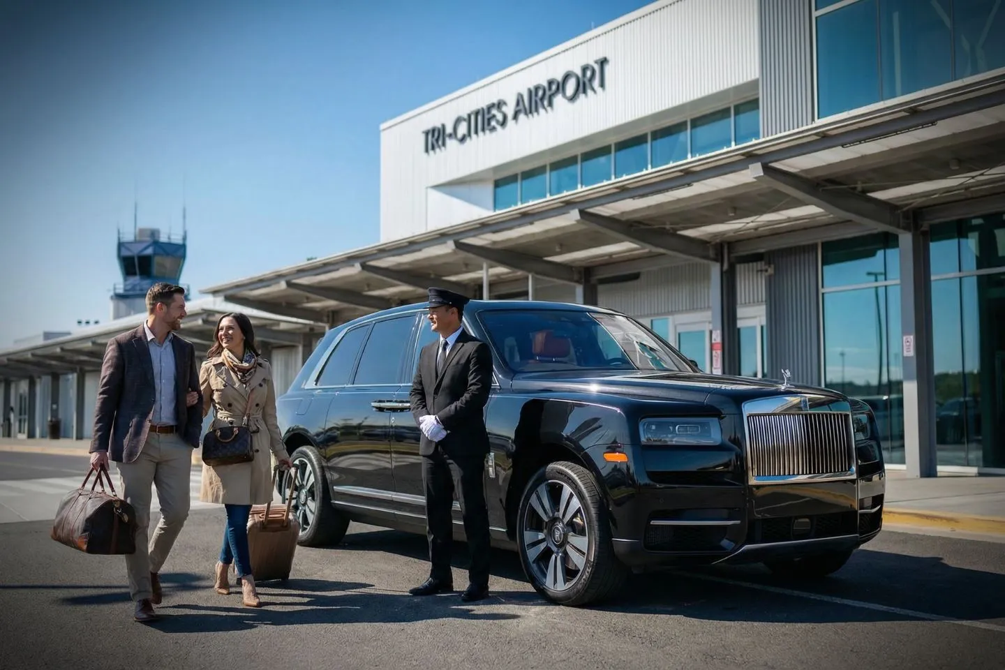 Tri Cities Pasco/Kennewick/Richland (PSC) Airport Car Service Sprinter van for group transfers from Tri Cities Airport to Walla Walla wine country