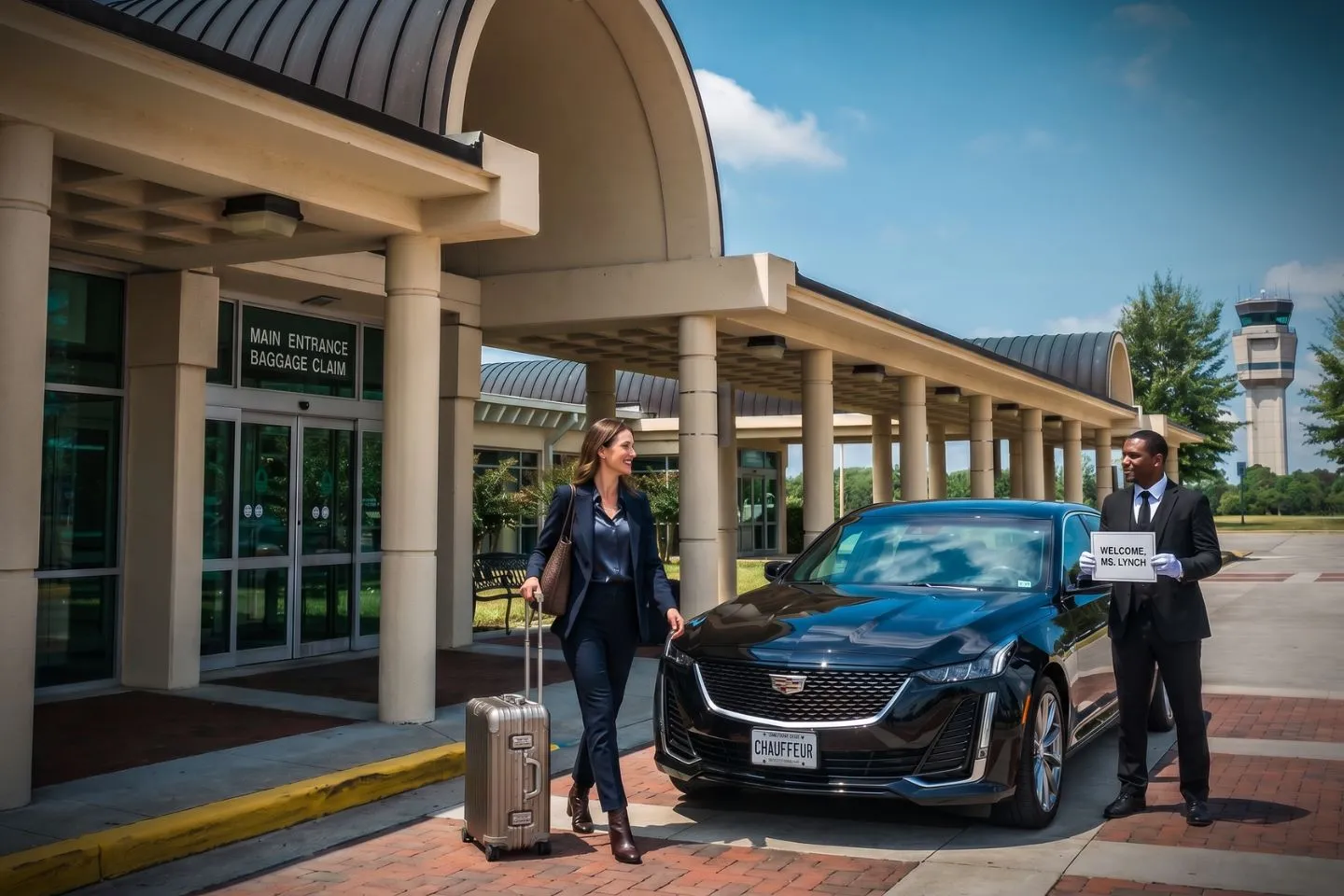 Middle Georgia Regional (MCN) Airport Car Service Premium Cadillac Escalade providing Macon MCN airport car service to downtown Macon and Mercer University campus