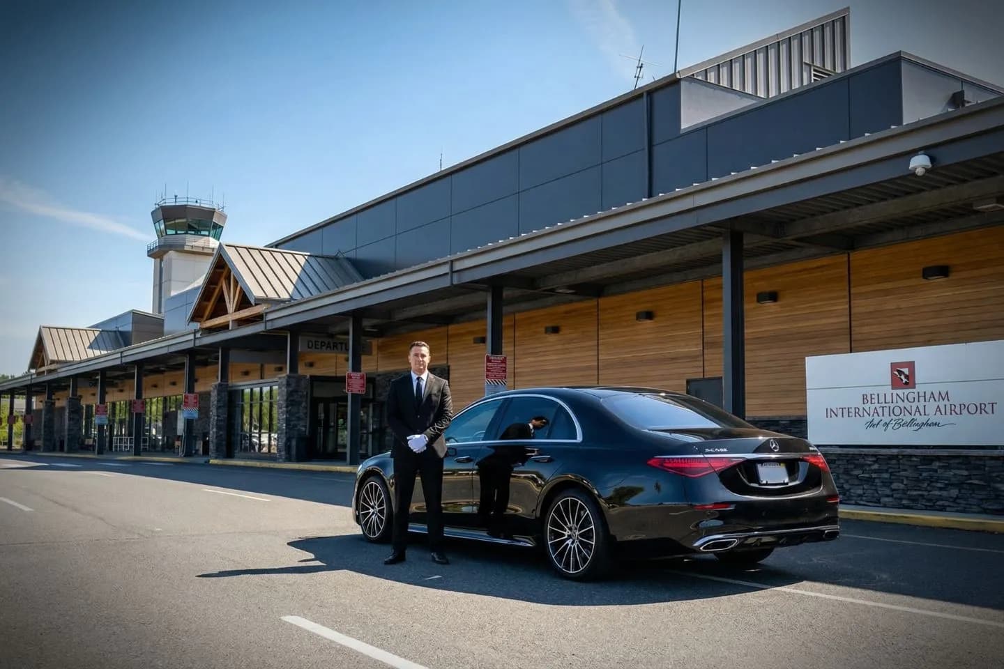 Bellingham International (BLI) Airport Car Service Premium SUV ready for BLI airport pickup near Western Washington University campus