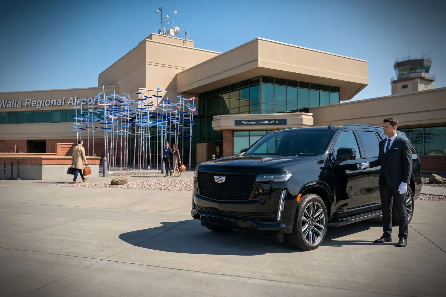 Walla Walla Regional (ALW) Airport Car Service Premium SUV ready for ALW airport pickup near Walla Walla wineries tasting rooms
