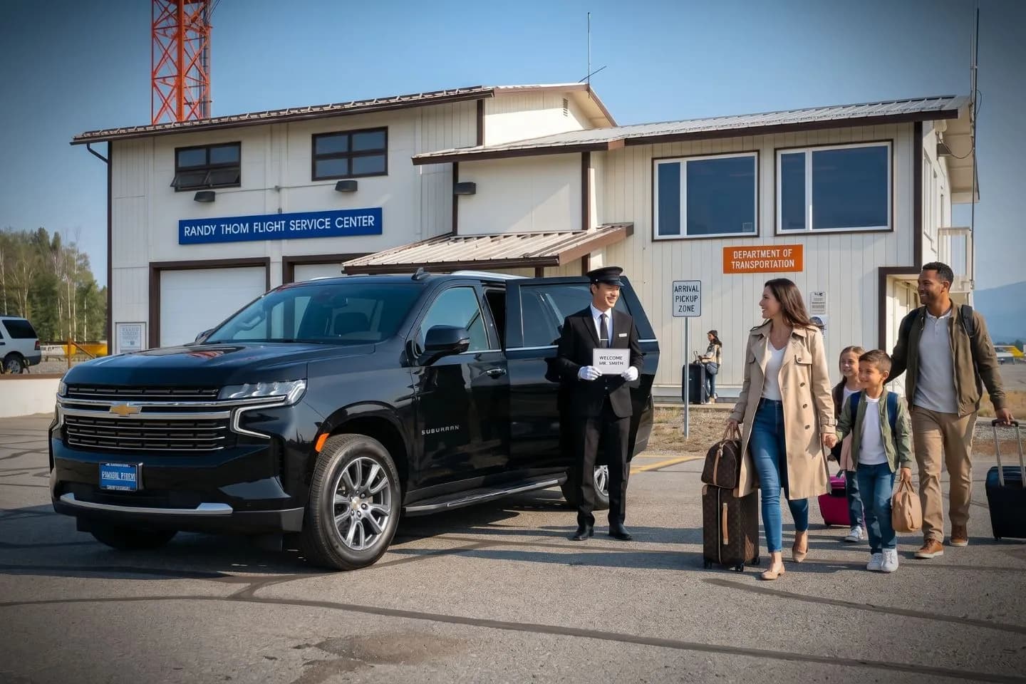 Palmer Municipal (PAQ) Airport Car Service Premium Cadillac Escalade providing Palmer PAQ airport car service to downtown Palmer and the Matanuska Susitna Valley