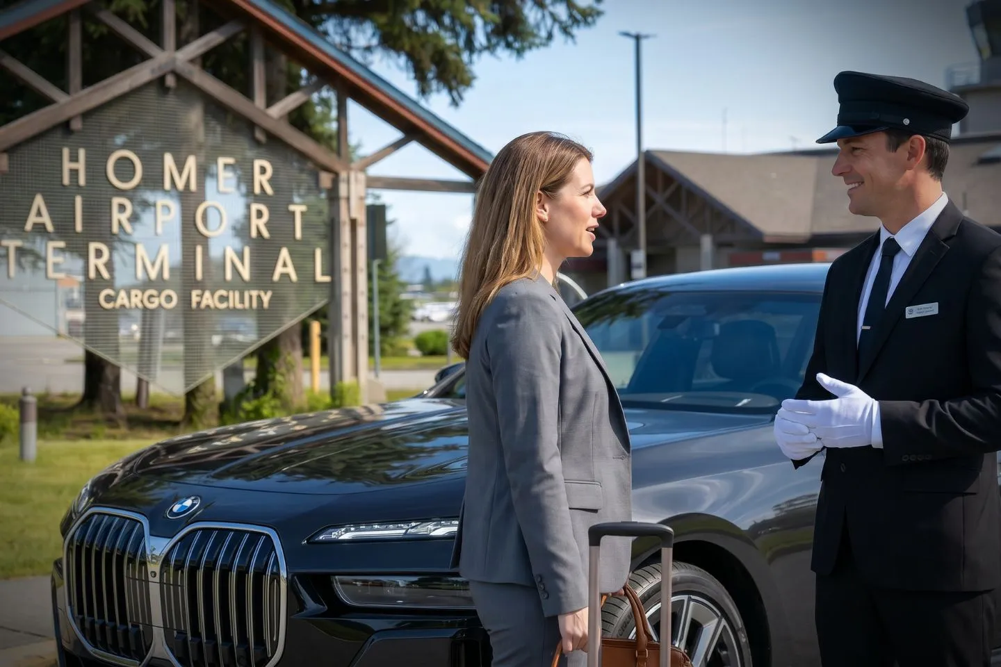 Homer (HOM) Airport Car Service Premium Cadillac Escalade providing Homer HOM airport car service to the legendary Homer Spit and downtown Homer Alaska