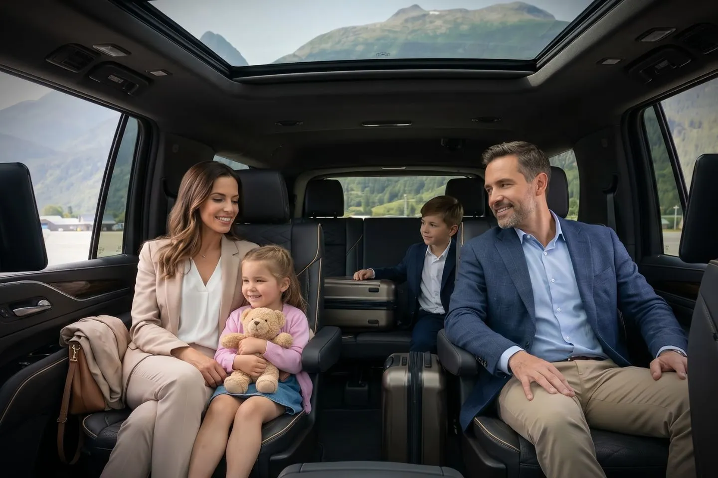 Skagway (SGY) Airport Car Service Executive Mercedes Benz Sprinter van for cruise ship excursion group transfer from SGY airport to Skagway cruise terminal