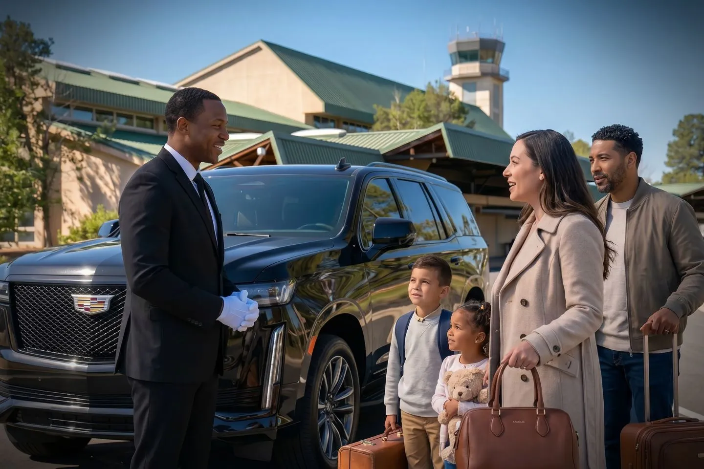 Flagstaff Pulliam Airport (FLG) Airport Car Service Mercedes Benz S Class offering Flagstaff FLG airport transportation to Northern Arizona University campus