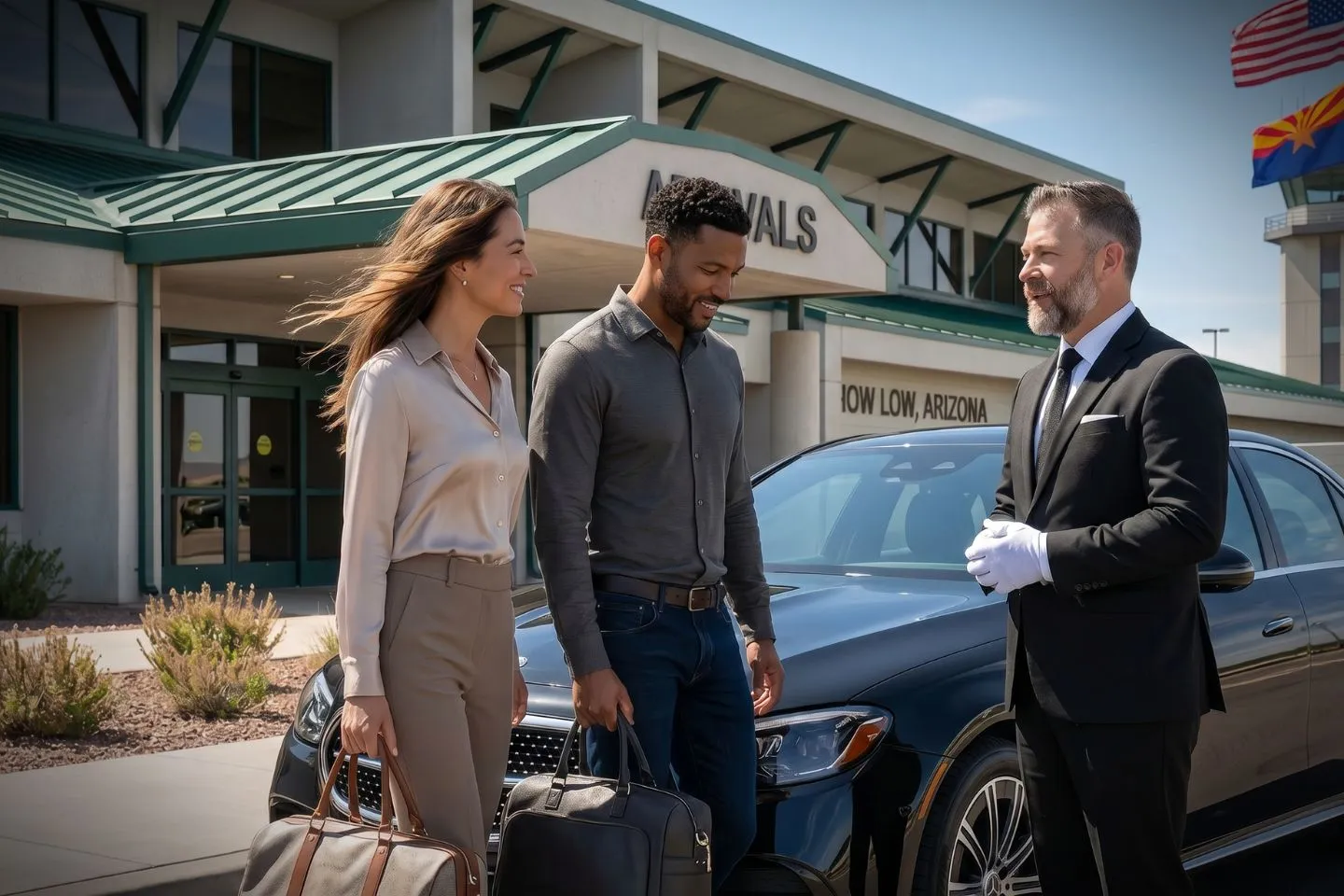 Show Low Regional Airport (SOW) Airport Car Service Mercedes Benz S Class offering Show Low SOW airport transportation to Pinetop Lakeside and Hon Dah Resort Casino