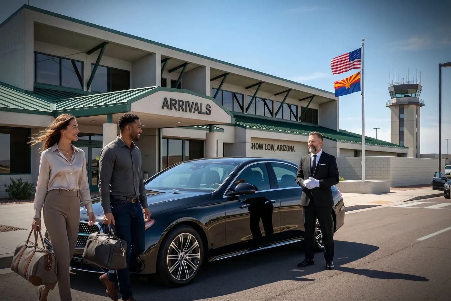 Show Low Regional Airport (SOW) Airport Car Service Premium Cadillac Escalade providing Show Low SOW airport car service to Sunrise Park Resort skiing in the White Mountains