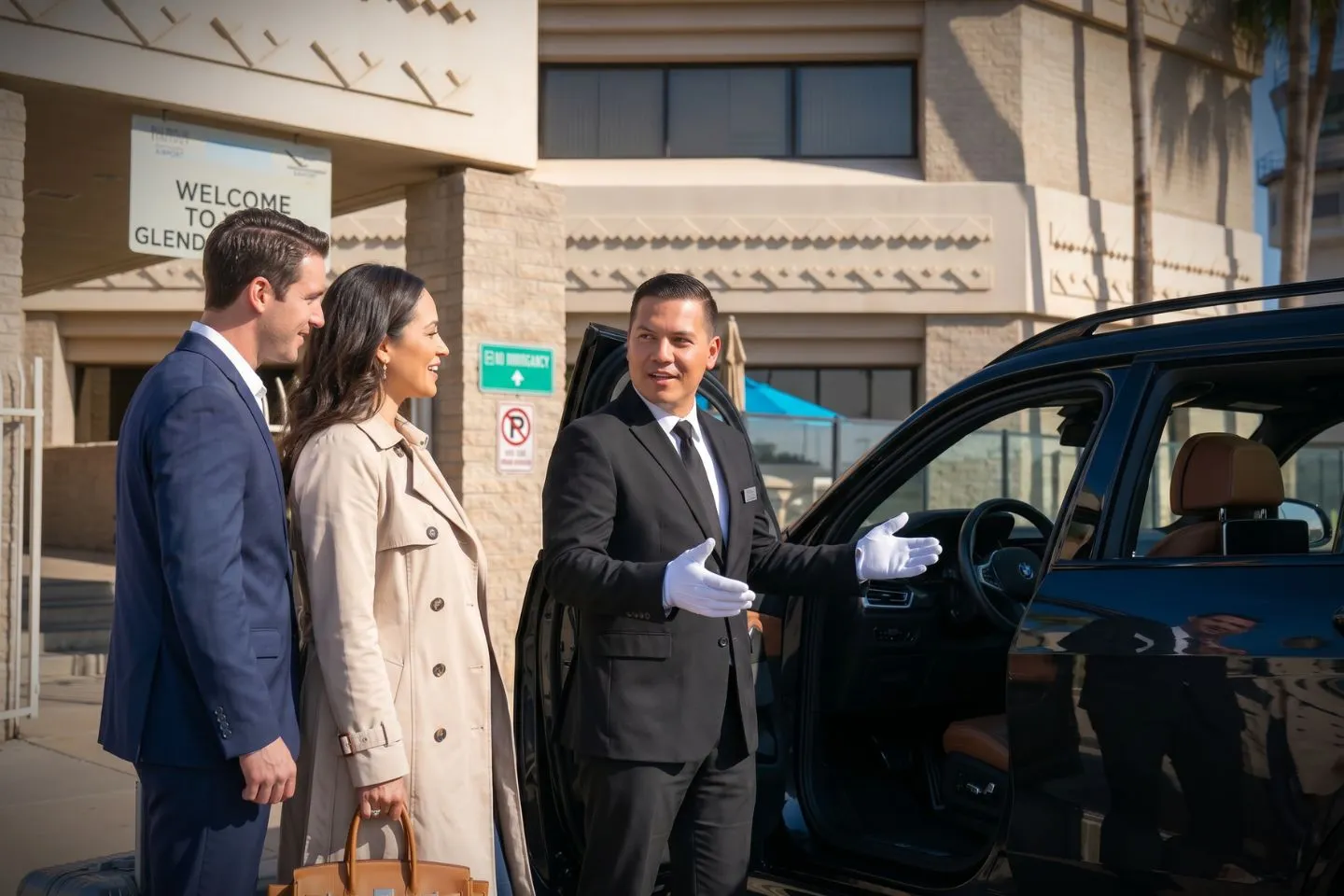 Glendale Municipal (GEU) Airport Car Service Mercedes Benz S Class offering Glendale GEU airport transportation to the Westgate Entertainment District