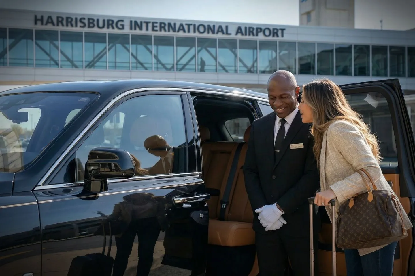State College Regional (SCE) Airport Car Service Mercedes Benz S Class offering State College SCE airport transportation to downtown State College and the Penn State University Park