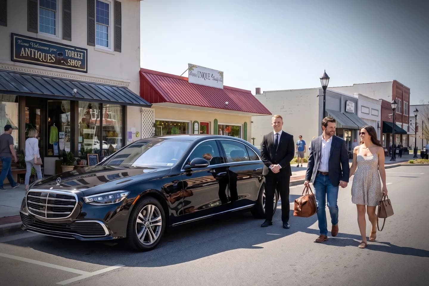 Car Service in Effingham, GA Comfortable passenger enjoying premium Car Service in Effingham, GA with a professional chauffeur