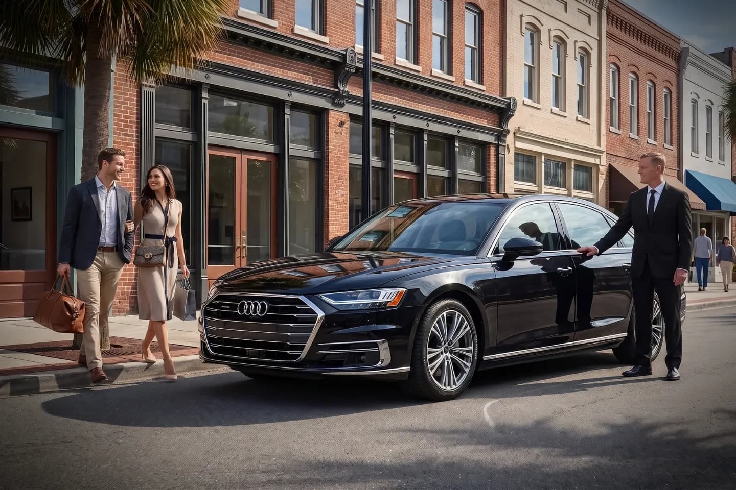 Car Service in Quitman, GA Black luxury sedan offering private car service in Quitman, GA