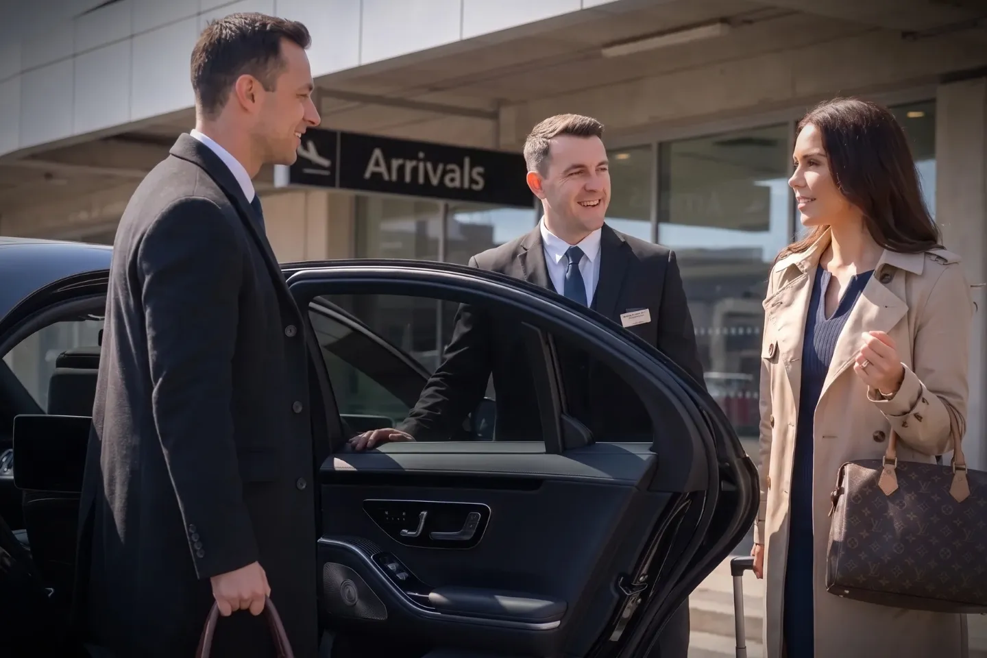 Philadelphia International (PHL) Airport Chauffeur Service Uniformed chauffeur holding a name sign to greet arriving PHL passengers