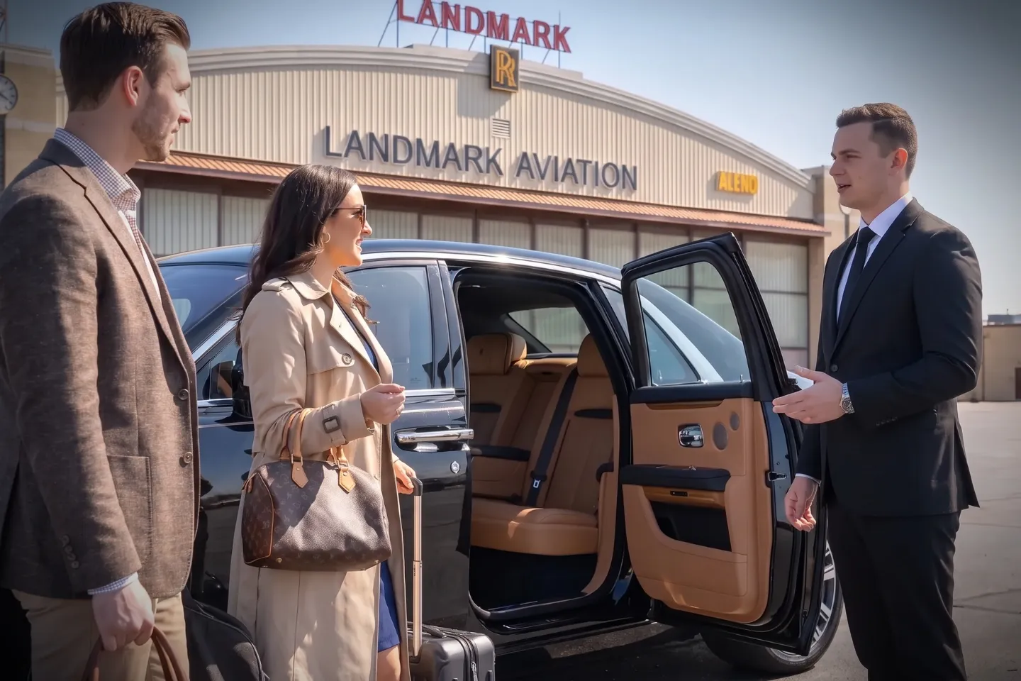 Capital City (CXY) Airport Chauffeur Service Sleek chauffeured car parked at the CXY Airport terminal for transfers