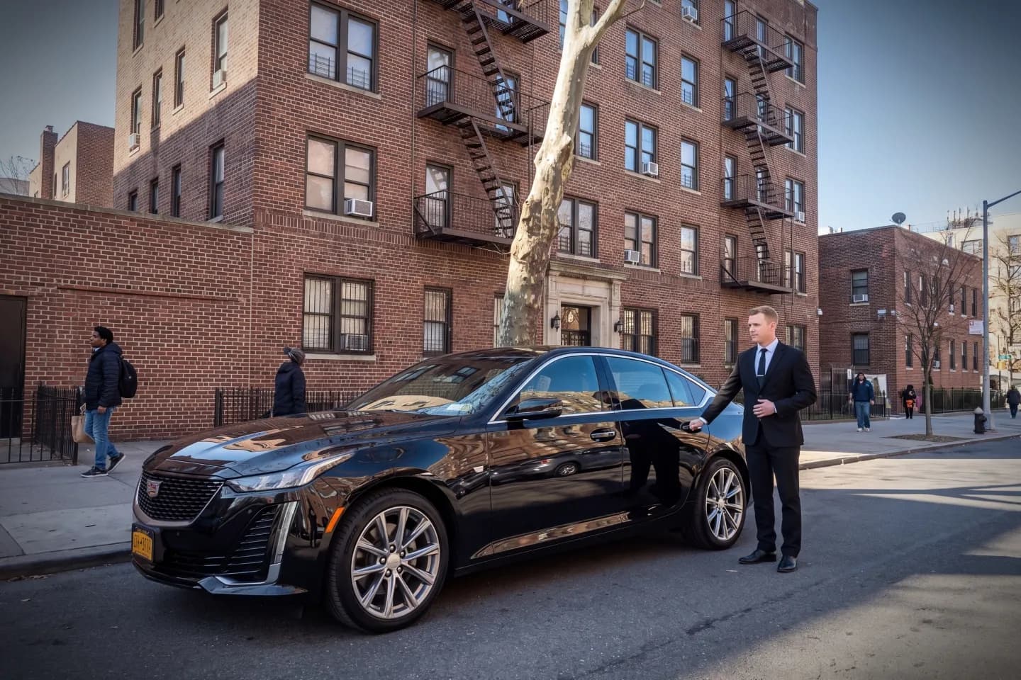 Car Service in City Line, Brooklyn, NY Passenger seated in a private hire car serving City Line, Brooklyn, New York