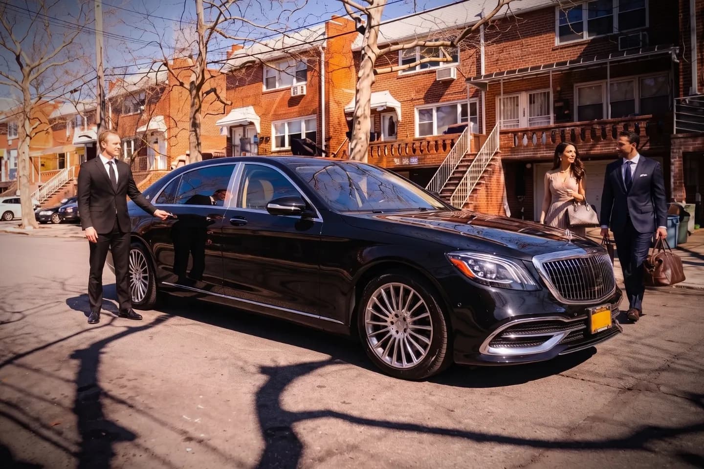 Car Service in Georgetown, Brooklyn, NY Premium chauffeur service vehicle traveling through Georgetown, Brooklyn, New York