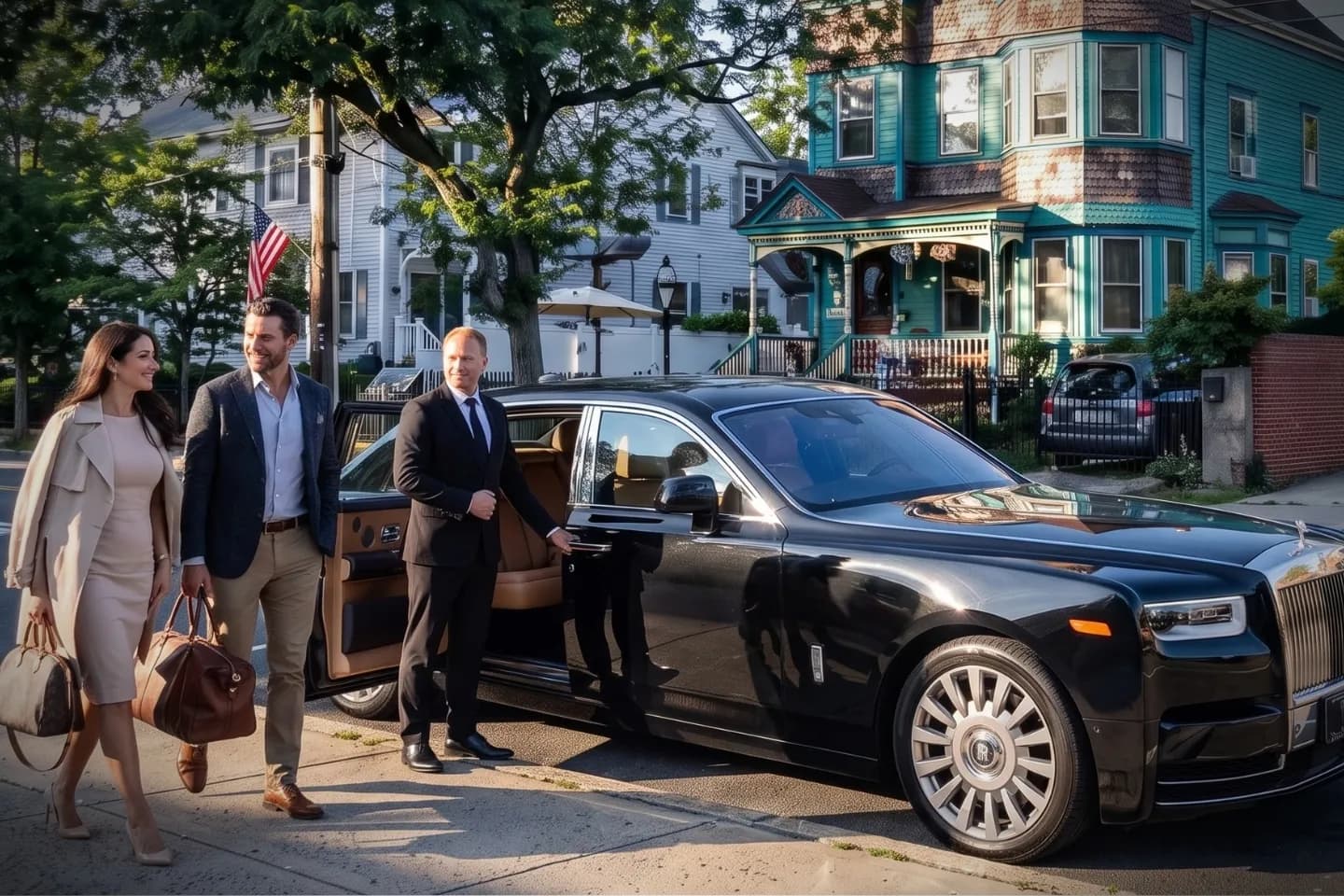 Car Service in City Island, Bronx, NY Business traveler boarding an executive sedan in City Island, Bronx NY