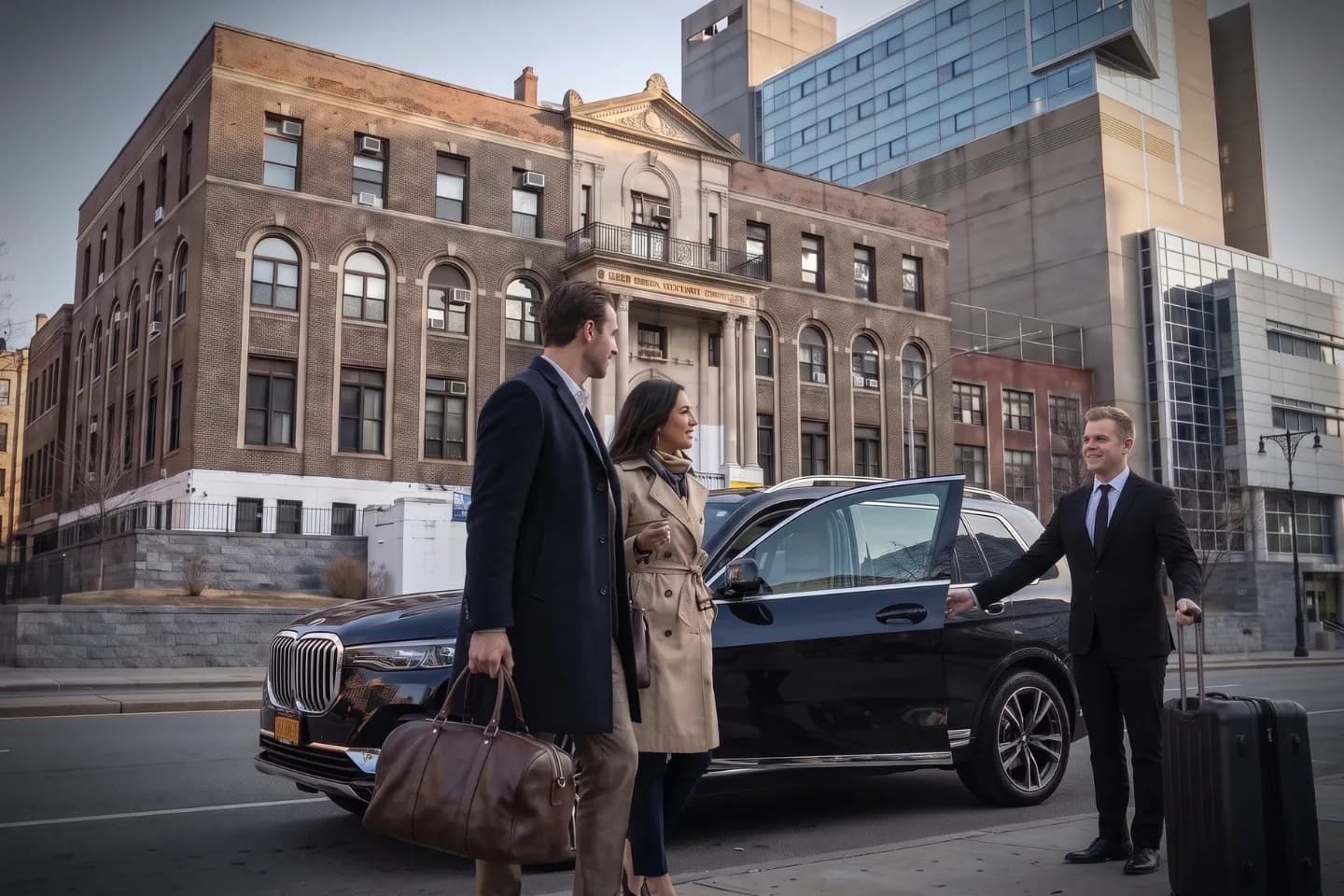 Car Service in Concourse Village, Bronx, NY Business traveler boarding an executive sedan in Concourse Village, Bronx NY
