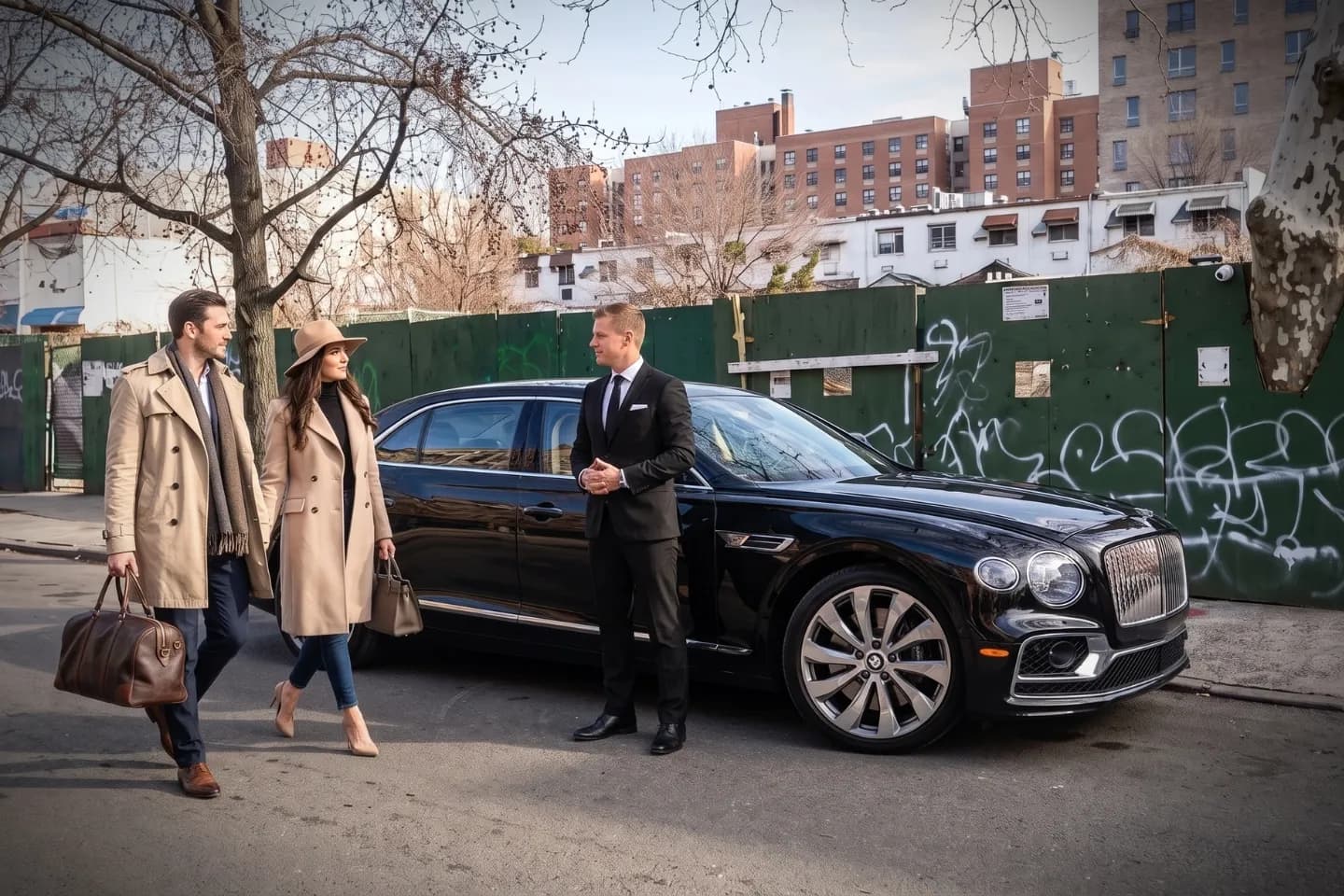 Car Service in Foxhurst, Bronx, NY Chauffeur loading a suitcase into a car trunk in Foxhurst, Bronx