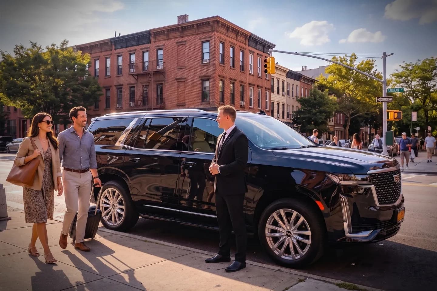 Car Service in Kingsbridge Heights, Bronx, NY Professional chauffeur opening a rear door for a passenger in Kingsbridge Heights, Bronx