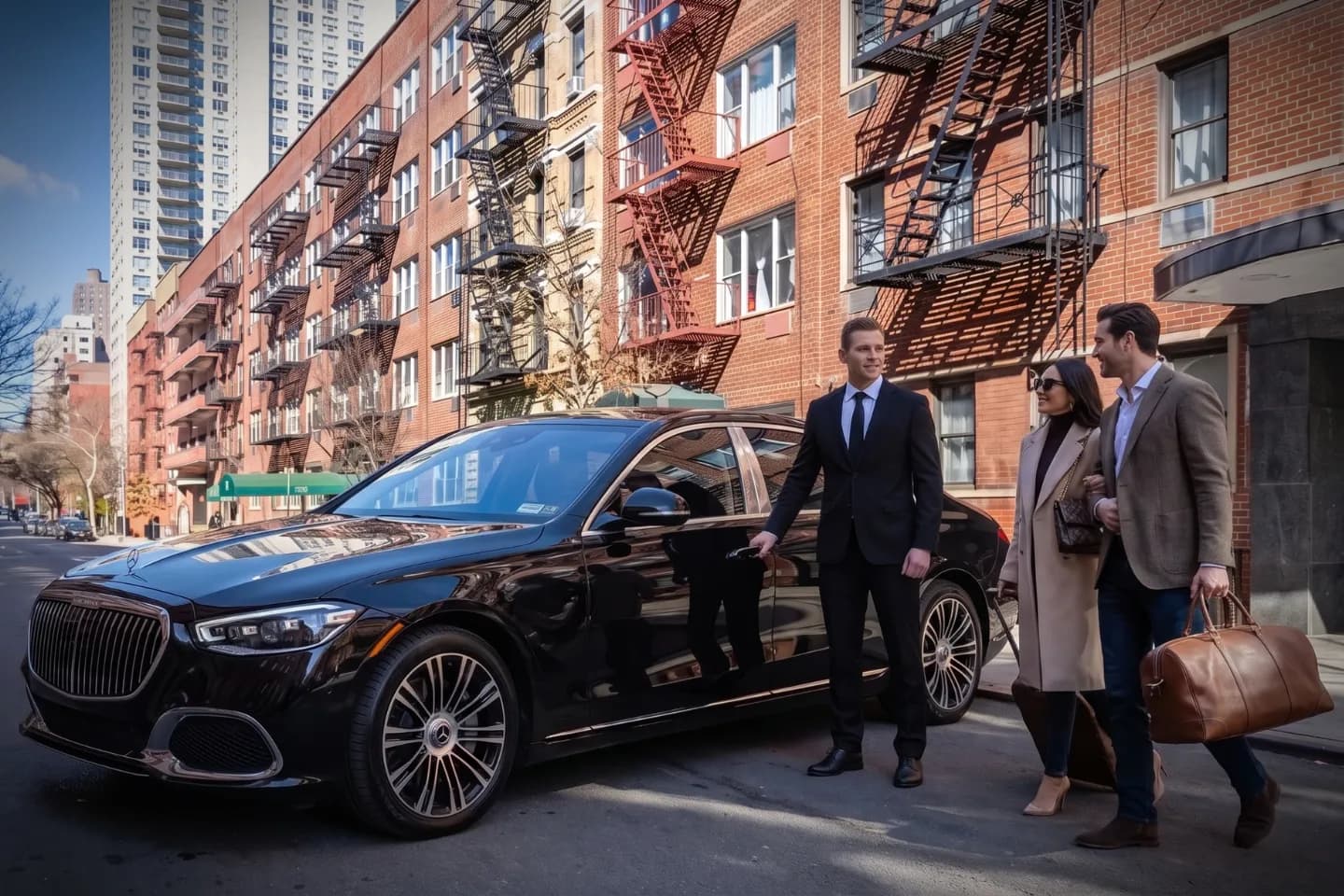 Car Service in Yorkville, Manhattan, NY Chauffeur assisting a passenger into a town car in Yorkville, Manhattan