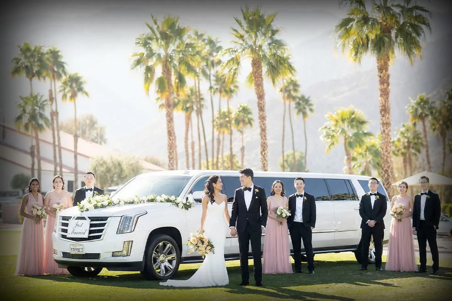 Professional chauffeur driving a wedding limo in New York City