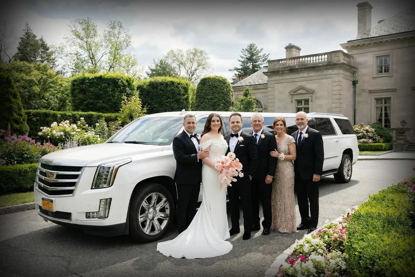 Luxury wedding limo service in New York City with professional chauffeur
