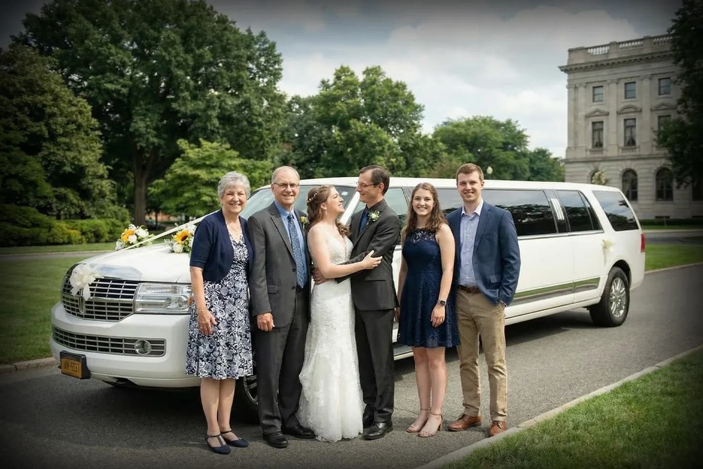 Luxury wedding limo service in Long Island, New York with professional chauffeur