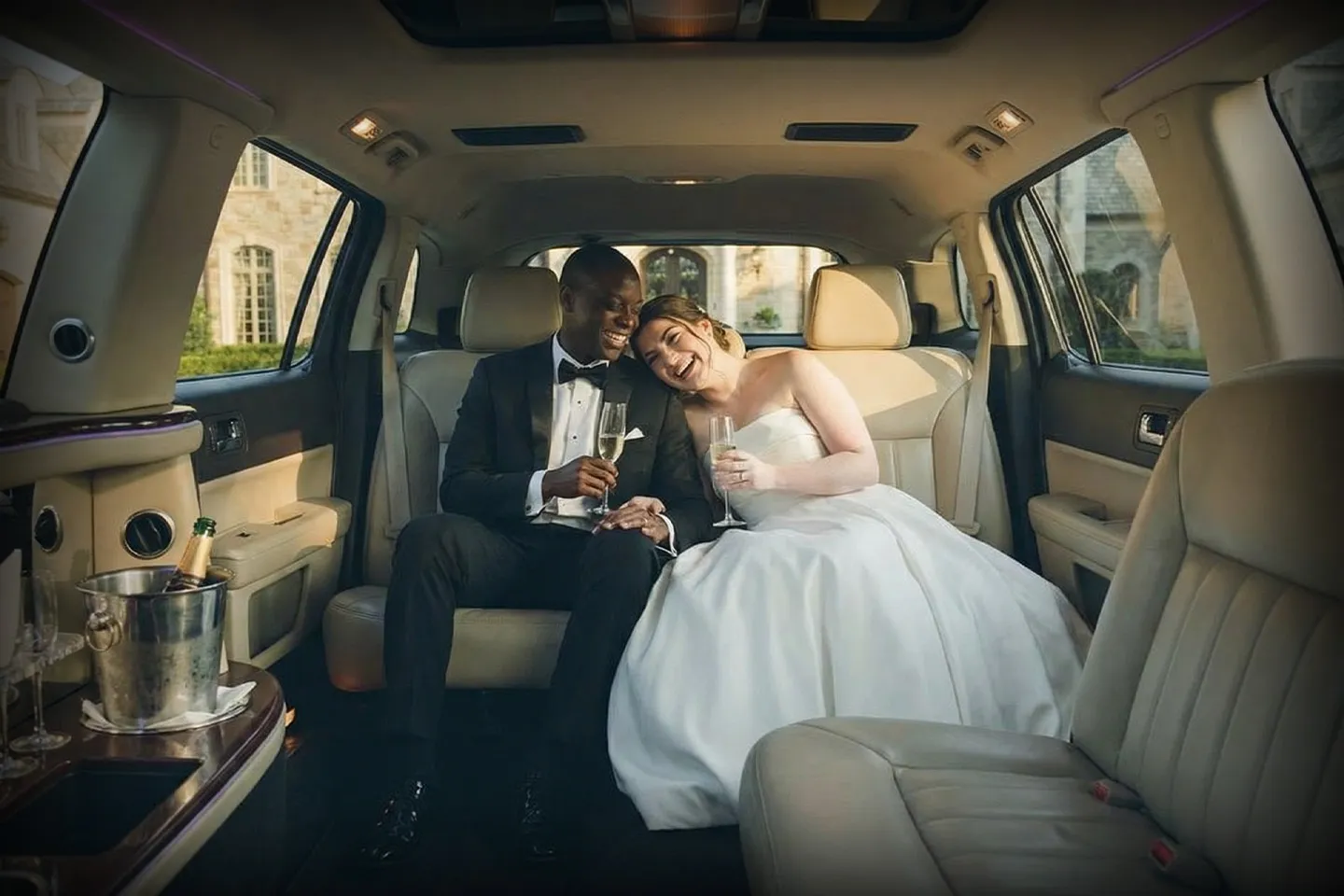 Stretch limousine for weddings in Staten Island, NY with chauffeur service