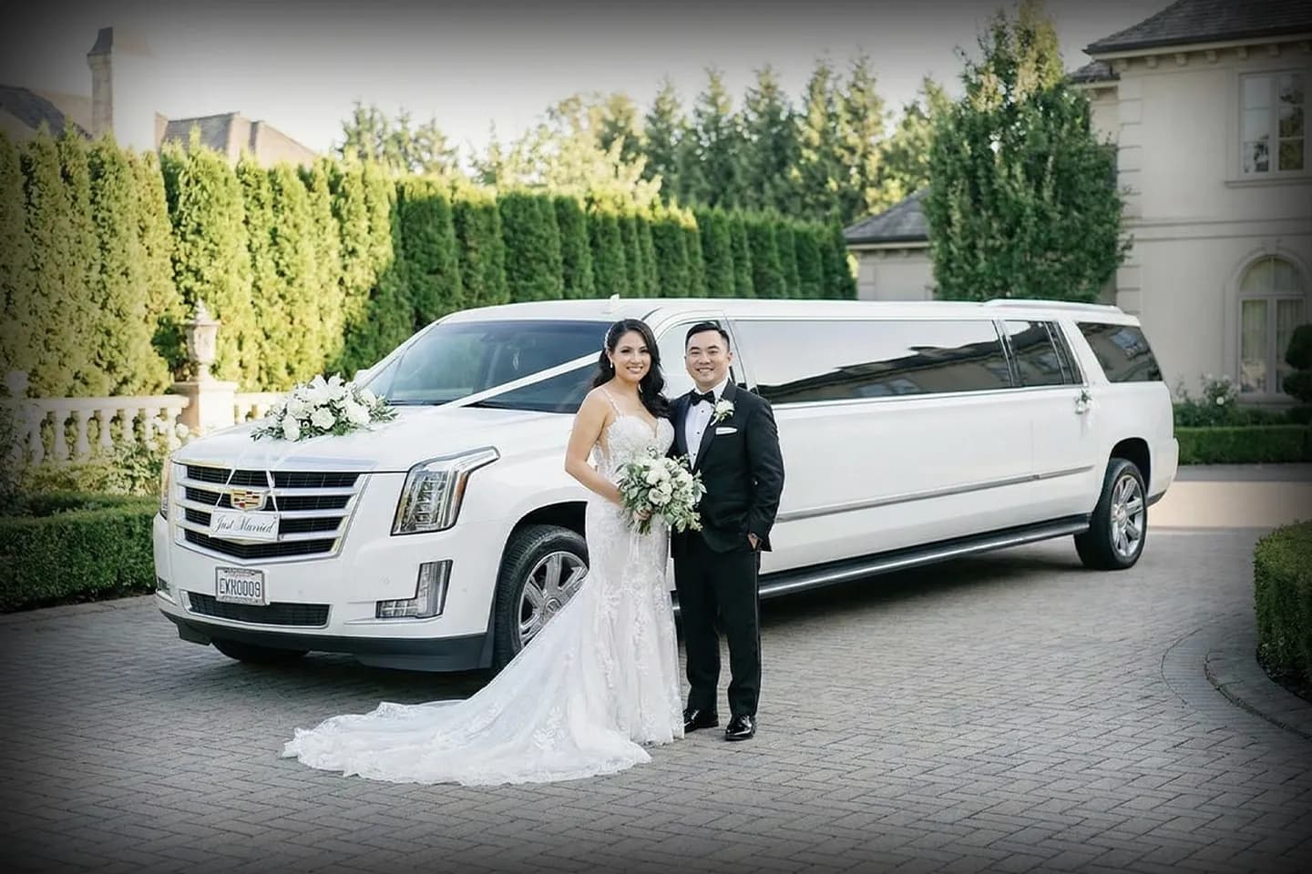Luxury wedding limo service in Suffolk, New York with professional chauffeur