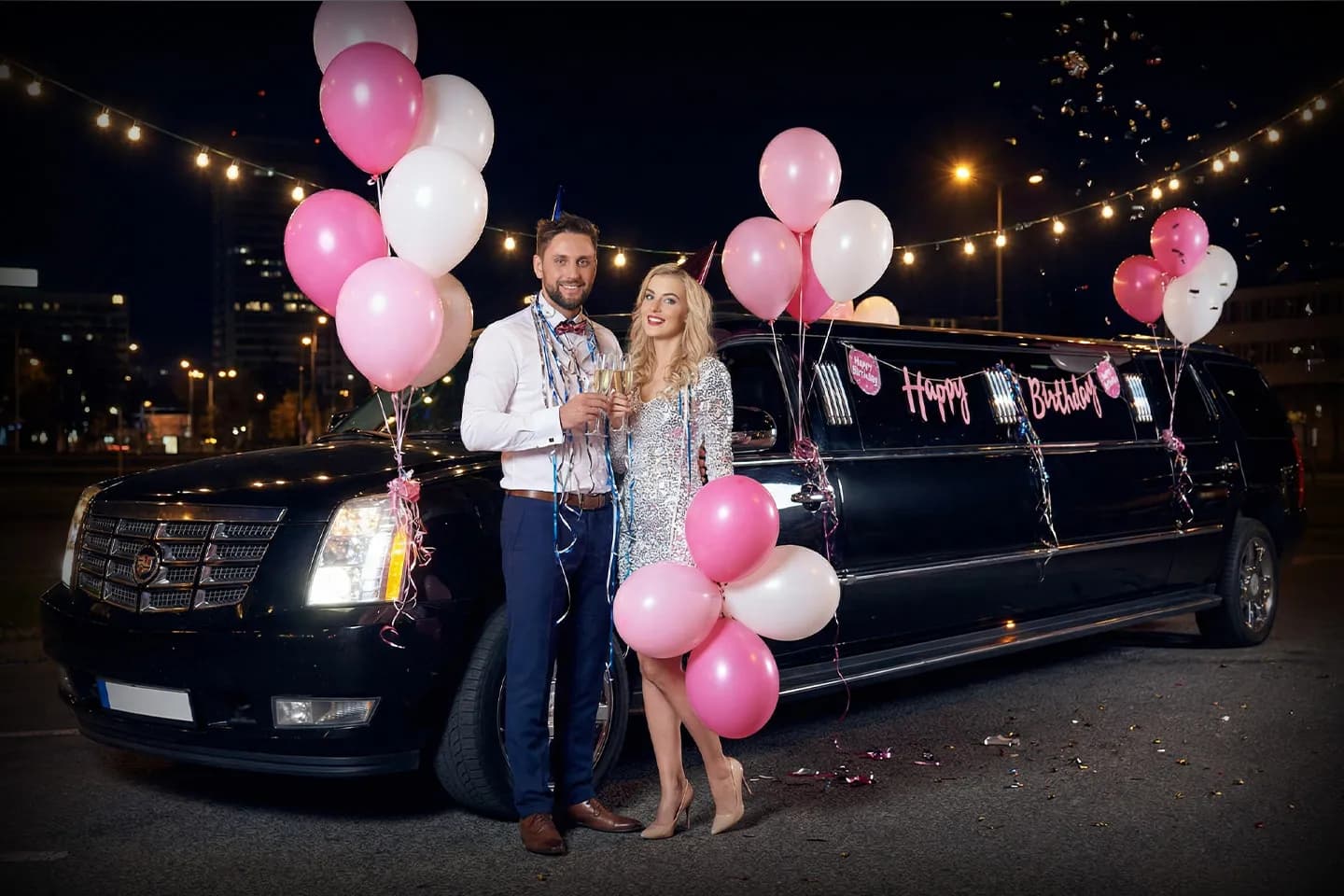 Stretch limousine for birthday party in New York City with chauffeur